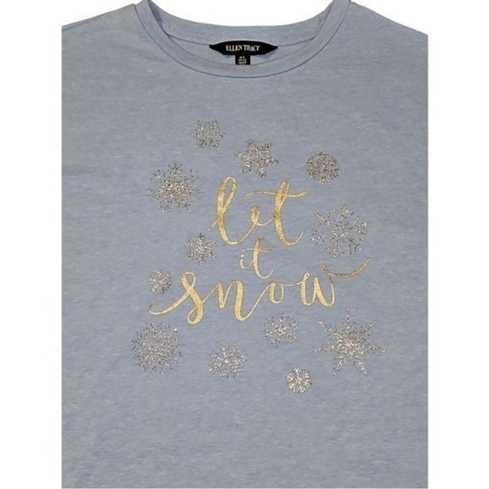 Ellen Tracy Blue "Let It Snow" Sweater Size Small - Picture 4 of 9